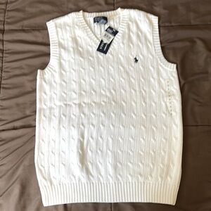 Polo Ralph Lauren White V-Neck Sweater Vest